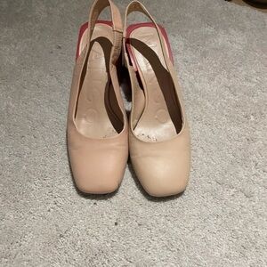 Mango Nude Slingback Heels